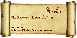 Milhofer Leonóra névjegykártya